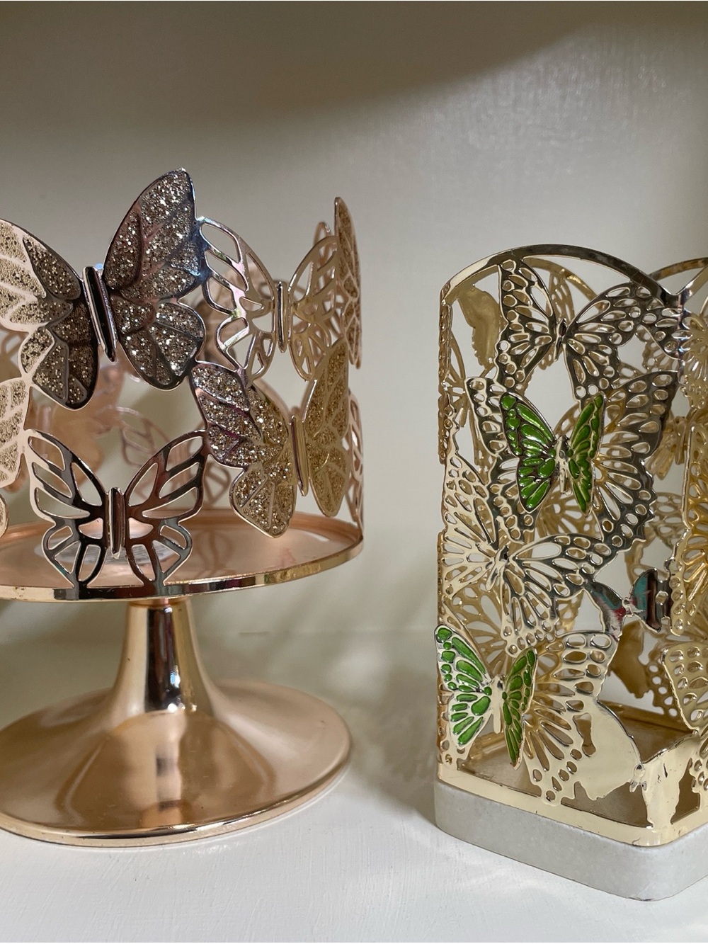 Butterfly Decorative Candle & Soap Holders - Gold & Rose Gold